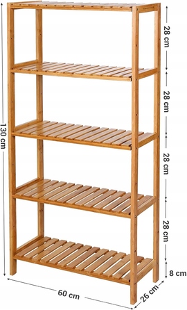 Етажерка для ванної кімнати Songmics, відтінки коричневого, 9,5 x 30 x 132 см