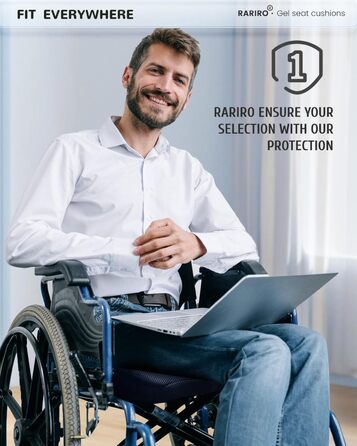 Гелеве сидіння для офісного крісла: ергономічна подушка з подвійною структурою та стільниковою поверхнею для тривалого сидіння, підтримки попереку та полегшення болю при ішіасі. Підходить для авто, каяку, інвалідного візка. Чорний колір.