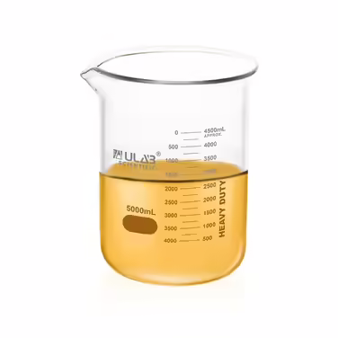Glas Berker 5000ml, Borosilicate Glass Beaker with Graduations for Laboratory, Kitchen, School UBG1024