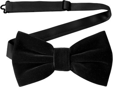 Набір краваток для чоловіків HOULIFE: краватка-метелик з оксамиту, кишеньковий хустинка, запонки - чорний колір, для весілля та формальних заходів