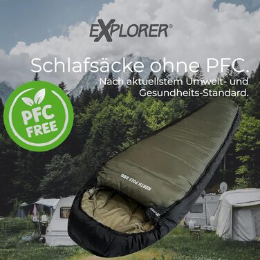 Сплячий мішок Northpole 205 RECHTS для туризму та кемпінгу -3°C до -21°C, 3-4 сезони, водонепроникна підкладка, YKK Zip, дорослий