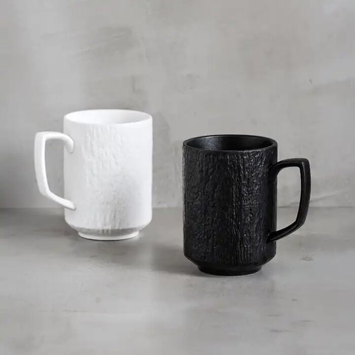 Набір з 4 чашок для еспресо Saumo з підставками, кераміка, 350 мл, білий – сучасний дизайн для дому, офісу та особливих випадків