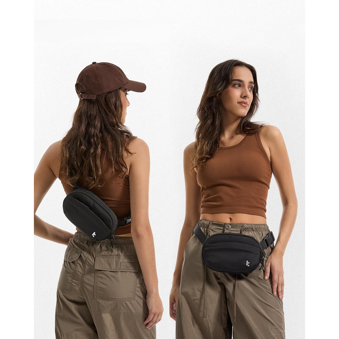 tomtoc жіноча поясна сумка-слінг з RFID захистом, 1.5 л, для подорожей, повсякденного використання, фестивалів, спорту, хайкінгу, зелена (чорна)