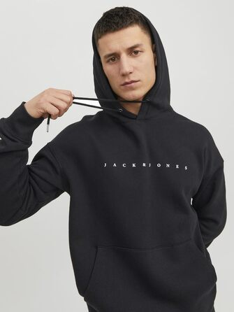 Чоловічий худі Jack & Jones JJestar JJ Sweat Hood, Relaxed Fit, чорний