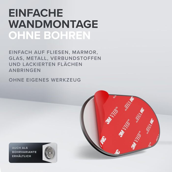 Набір для чищення унітазу Ovimar Finnkona: щітка, кріплення на стіну без свердління, силіконова щітка, функція вентиляції, сталь з порошковим покриттям, змінний насадок (Gunmetal, для кріплення)