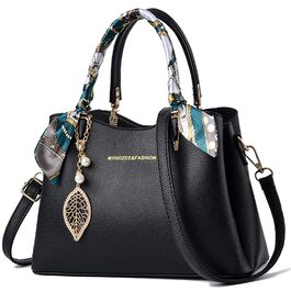 Сумка жіноча Myhozee середнього розміру з PU шкіри, чорна: сумка через плече, кросбоді, ручна сумка