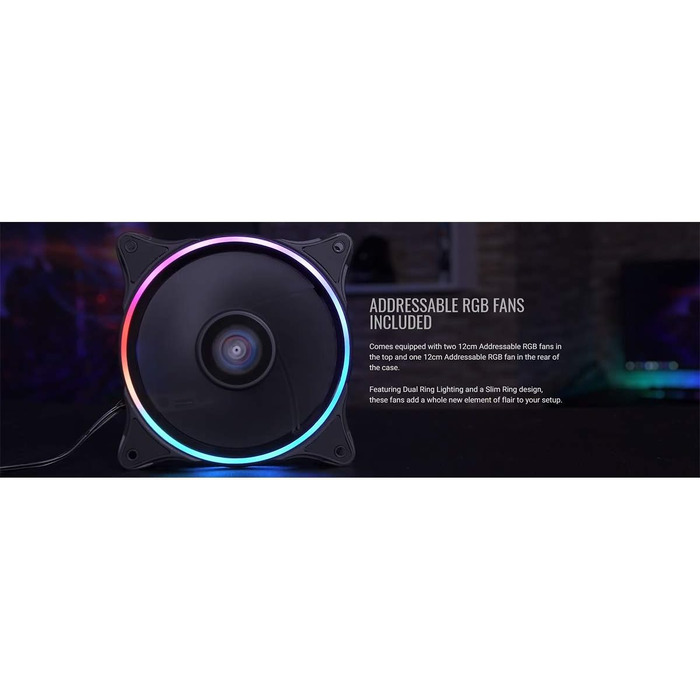 Ігровий корпус AeroCool KLAW ATX, загартоване скло, RGB підсвітка, 3 RGB вентилятори, чорний