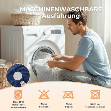 Електрична ковдра Celesta з автовимкненням, 9 температурних режимів, таймер, для софи, ліжка та офісу (Морська синя, 180 x 130 см)