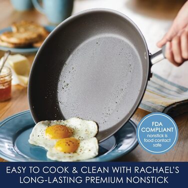 Набір посуду Rachael Ray Cucina, 12 предметів, антипригарний, сірий Sea Salt