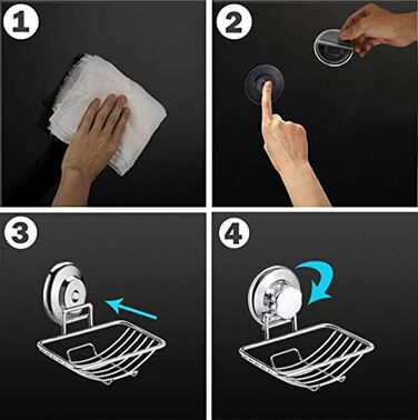 Тримач для мила з присосками SANNO, нержавіюча сталь, для ванної кімнати та кухні