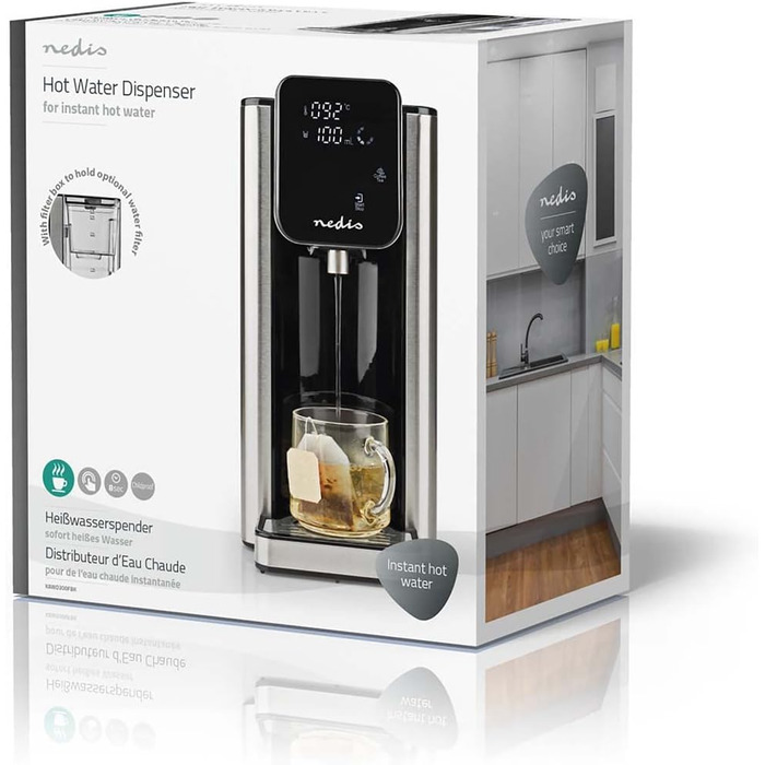 Hot Water Dispenser - 2600 W - 2.5 l - Black (2.7 Liter, Black / Aluminum)