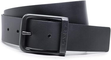 Чоловічий шкіряний ремінь Levi's з логотипом та пряжкою Harness Buckle, чорний, розмір 85 Regular