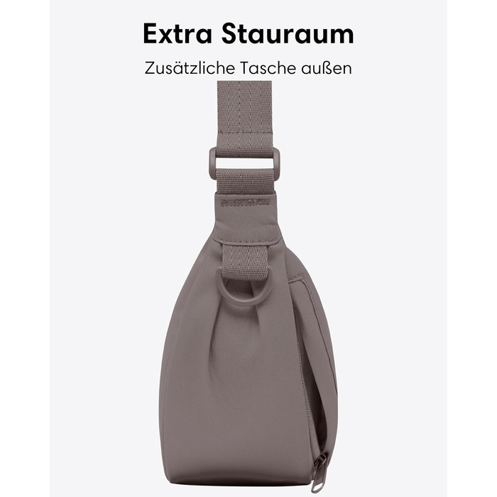 Сумка через плече LARKSON Solveig Medium бежева (Taupe) 3л - Місячна сумка, водонепроникна