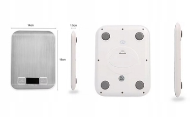 Електронні кухонні ваги високої точності 10 кг/1 г з вбудованим акумулятором та LCD-дисплеєм