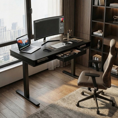 Прямокутний письмовий стіл Spacetronik 120 x 60 x 120 см, чорний