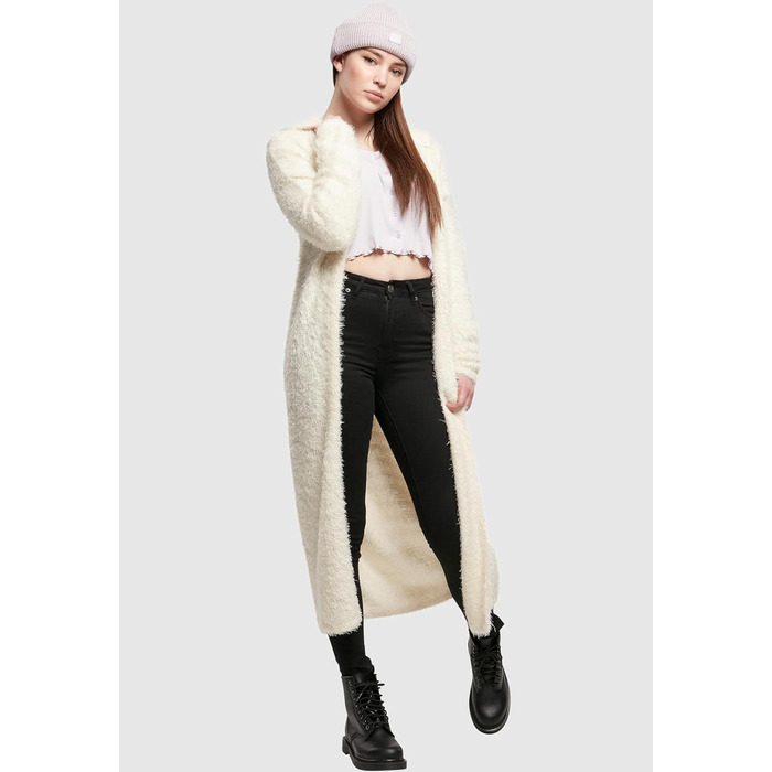 Кардиган жіночий Urban Classiс з капюшоном та пір'ям, чорний (3XL, Whitesand)