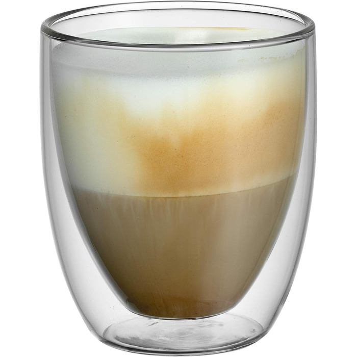 WMF Double-Walled Cappuccino Glasses Set, 2-Piece, Double-Walled Glasses 250ml, Floating Effect, Thermal Glasses, Heat-Resistant Tea Glass, Coffee Glass