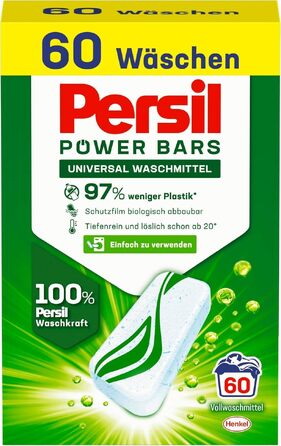 Капсули для прання Persil Power Bars Universal, універсальний пральний засіб, 180 завантажень, для гігієнічної чистоти від 20°C