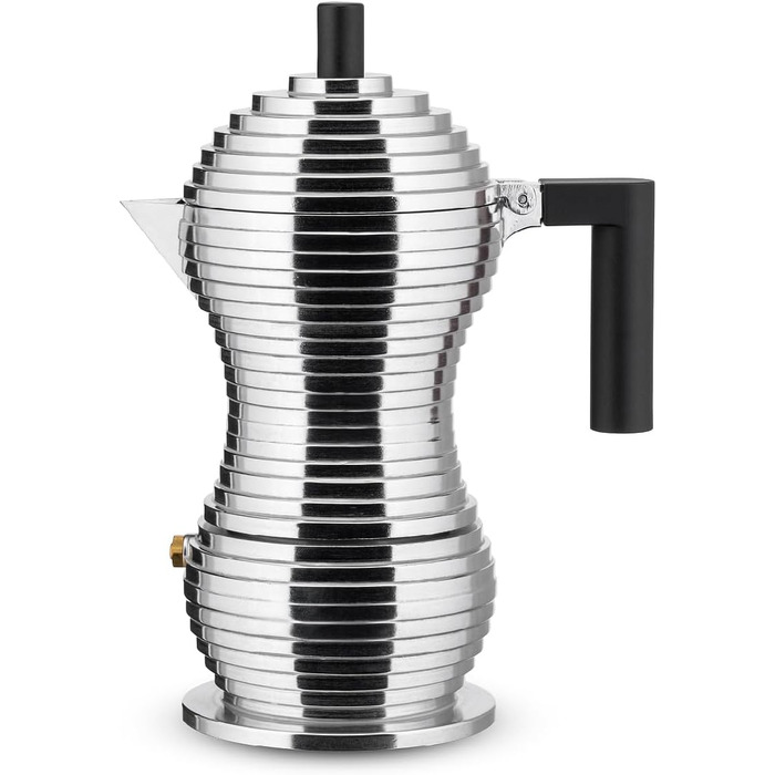 Кавомашина Alessi Pulcina, алюміній, 3 чашки, чорна, 12 x 23 x 12 см