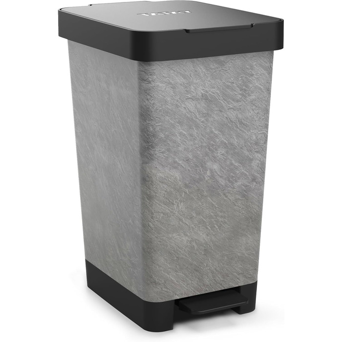 Сміттєве відро з педальним приводом TATAY Smart Deco 25L | Стильний дизайн, 25 літрів, для дому та вулиці | З міцного BPA-free пластику, сумісний з мішками 30L | Розміри: 26x36x47 см