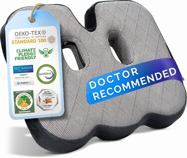 Ортопедичне сидіння Healthfix® для офісу, авто та дому. З м'якої піни Memory Foam для підтримки попереку та полегшення болю. (Сидіння, подушка, 45-70 кг)