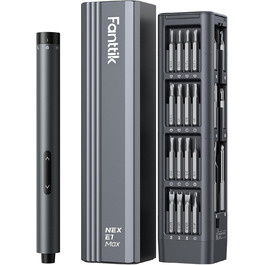 Електрична викрутка Fanttik E1 Max Mini 50-в-1, магнітний набір прецизійних біт, 2 швидкості, 5/32'' шестигранник, для ремонту iPhone, ноутбуків, годинників, окулярів, сірий
