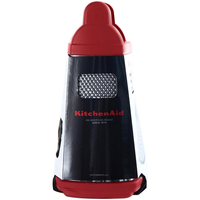 KitchenAid KN300OSERA Gourmet 4-Sided Stainless Steel Box Grater for Fine, Medium, and Coarse Shreds and Slices, Removable 3-Cup Storage Container and Measuring Marks, Dishwasher Safe, Empire