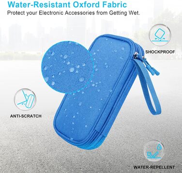 Органайзер для аксесуарів Lacdo: чохол для USB-накопичувачів, кабелів та флеш-пам'яті (блакитний)