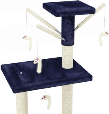 Дерев'яний кігтечка для котів Beltom® Kratzbaum 140 см, блакитний. Ігровий комплекс для котів, кігтеточка, ігровий центр