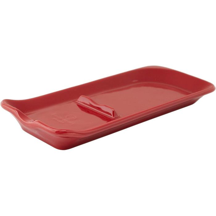 Interior Oak Grooved Spoon Rest, Ceramic, Burgundy