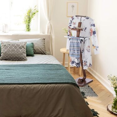 Стійка для одягу Relaxdays HBT 112 x 46,5 x 33 см, дерево, коричнева