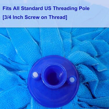 6-Piece Blue Microfiber Mop Replacement Heads, compatible with O-Cedar Microfiber Cloth Mop, Mop Refill Pack, for 2 cm Diameter Mop Handle