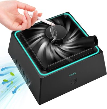 Portable Ashtray with Suction - 2 in 1 Smoke-Free Ashtray with Air Purifier - Portable Smoke Cleaner Ashtray with Filter for Home, Car, Office, Indoor Cigarettes