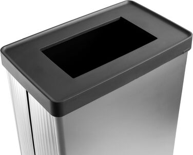 Сміттєвий відер Curver Verto High на 54 л з кришкою Push, для кухні, сріблястий, 26,5 x 43,5 x 68,7 см