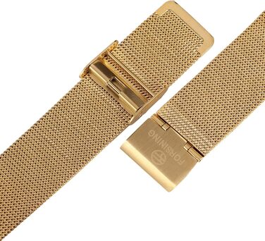 Чоловічий механічний годинник FORSINING з тонким корпусом та браслетом зі сталі (Золотий)