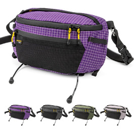 Гірчатка на пояс для максимального об'єму - ультралегка спортивна гірчатка, водонепроникна сумка-фляга з нейлону для активного відпочинку, подорожей, спорту, хандлінгу собак (фіолетова)