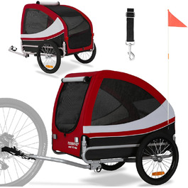 DOGGYHUT® Tobi - великий велопричіп для собак, до 35 кг, червоний