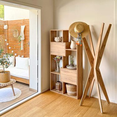 Emma, Coat Rack, Rustic Oak, Made In Italy