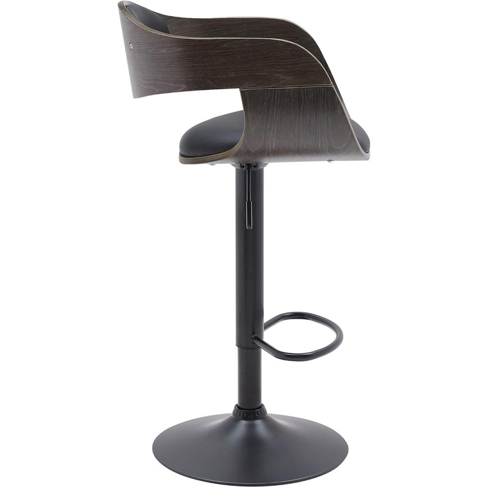 Kingston Adjustable Bar Stool with Premium Faux Leather Padding - Black/Gray