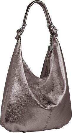 Сумка жіноча Caspar Vintage з велюрової шкіри - Італія (Taupe Metallic) - Модель 617