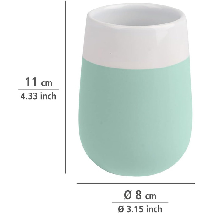 Дозатор для мила WENKO Malta, керамічний, 290 мл, білий (м'ятний/білий)