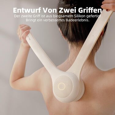 Електрична щітка для спини Gentle Exfoliating, з довгим ручним, для глибокого очищення, для жінок, чоловіків, літніх людей, рожевого кольору