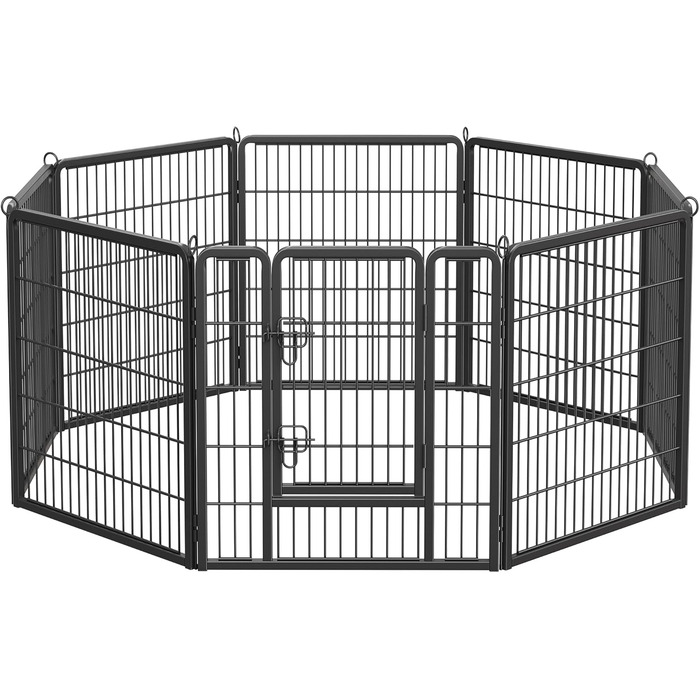 Вольєр для тварин Feandrea Freilaufgehege XL (77x80 см), чорний, з 8 панелей, DIY, для дому та вулиці