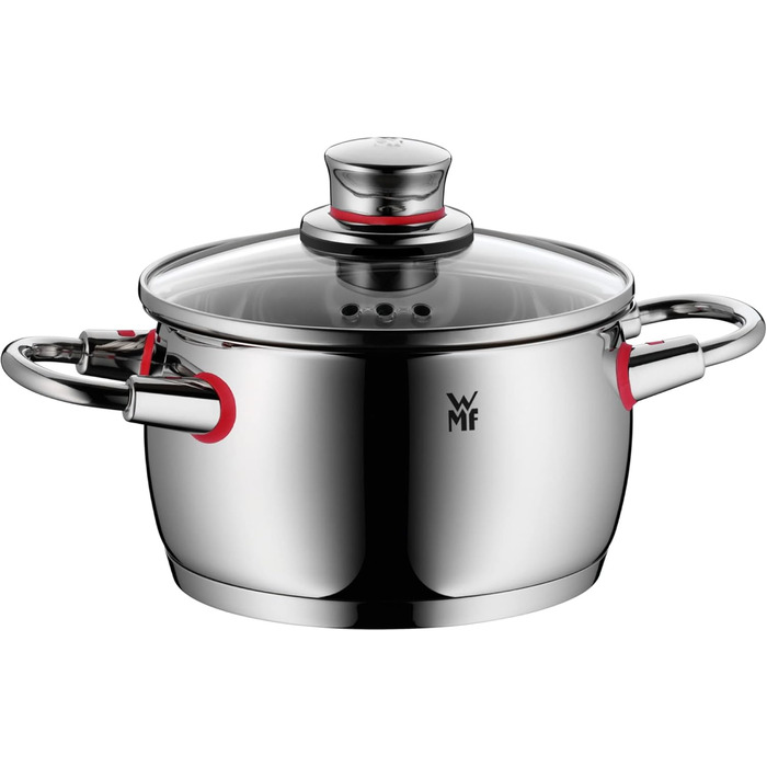 Каструля з ручкою WMF Quality One 16 см без кришки, 1,7 л, каструля для молока, каструля з нержавіючої сталі Cromargan, полірована, без покриття, для індукційних плит