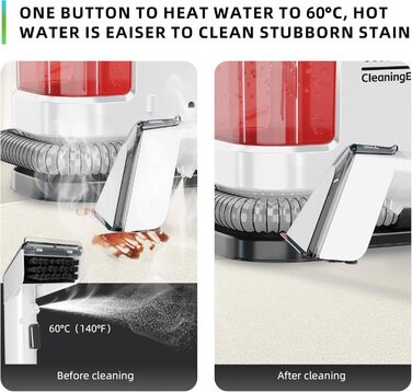 Портативний глибокий очищувач килимів та м'яких меблів, миюча пилосос, потужний очищувач з глибоким очищенням (GW1)