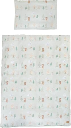 Комплект постільної білизни Roba 100 x 135 см - для дівчаток та хлопчиків - ковдра та наволочка з бавовни для малюків та дітей - зірковий принт - білий (Woodland Buddies, односпальний)