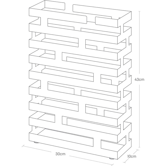Підставка для парасольки Yamazaki 2361 BRICK, чорна, сталева, мінімалістична, 30 x 10 x 43 см