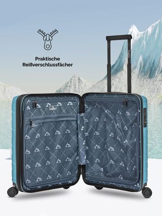 Чемодан середнього розміру з жорстким корпусом | Розкладний валіза-тележка 45 x 27 x 66 см з високоякісного поліпропілену | Унісекс, вага 3,7 кг | Подвійні колеса & TSA-замок (Travel) | Відділення для ноутбука (55 см)