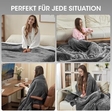 Електрична ковдра Airfish 180x130 см – преміум-якість, 6 режимів нагріву, таймер 12 годин, автовимкнення, економна та придатна для прання