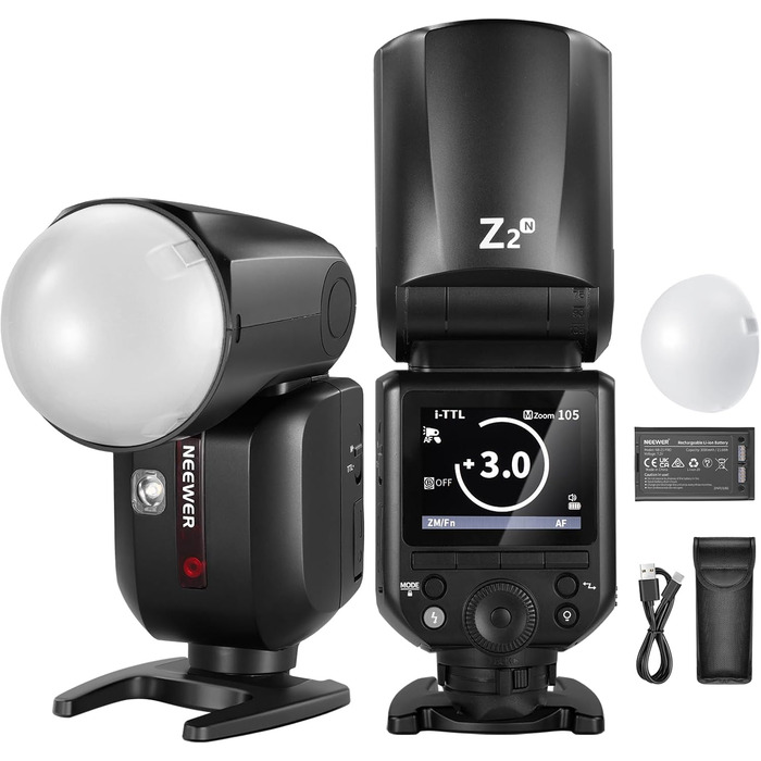 NEEWER Z2-S 2.4G TTL Speedlite для Sony: Потужний спалаху з дифузором та 2 моделюючими лампами, сумісний з камерами Sony, 76W, 1/8000s HSS, 3000mAh, 600 повних спалахів